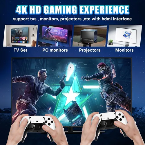 Vista 2 de Upgrade Retro Gaming Console, Retro Game Console Stick 20.000+ Classic Video Games, Plug & Play Game Stick HDMI 4K for TV with 2 Wireless