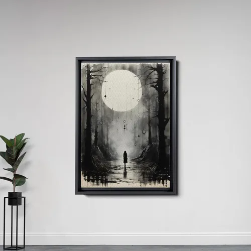 Vista 5 de Framed Canvas Wall Art, Moon Phases Canvas Prints, Minimalist Modern Home, Artwork Boho Decoration for Living Room, Bedroom, Canvas Wall Art, Decor