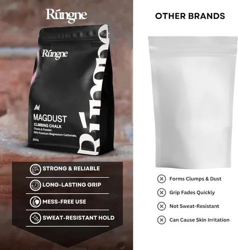 Vista 7 de RUNGNE Premium Climbing Chalk - High Performance Chalk for Rock Climbing, Bouldering, Weightlifting & More - Unmatched Grip and Skin Friendly
