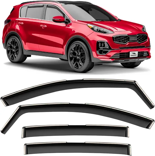 Vista 11 de Voron Glass - Protectores de lluvia extra duraderos en canal para Ford Escape 2020-2026, deflectores de ventana, viseras de ventilación, 4 piezas