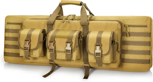 Vista 12 de DULCE DOM 36 42 48 Inch Double Rifle Case, Tactical Soft Padded Backpack for Hunting & Shooting Range, Heavy-Duty Storage Gun Bag for 2 Rifles &