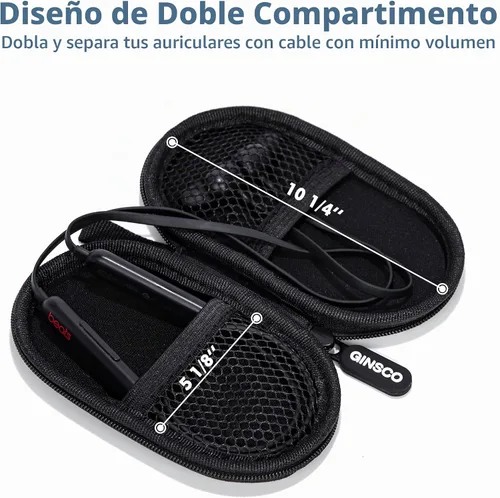Vista 5 de Ginsco Estuche Mini-Portátil para Auriculares Beats Flex Inalámbricos con Micrófono Integrado, para Auriculares Apple EarPods con Cable/Auriculares