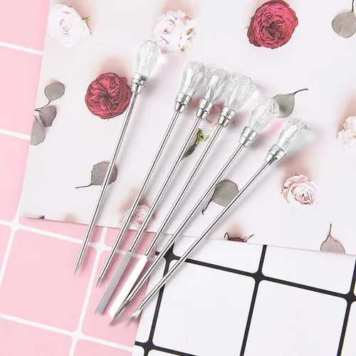 Vista 35 de Juego de 11 herramientas de moldes de resina de silicona, agujas para agitar, cuchara, herramientas de precisión, juego de pinzas electrónicas