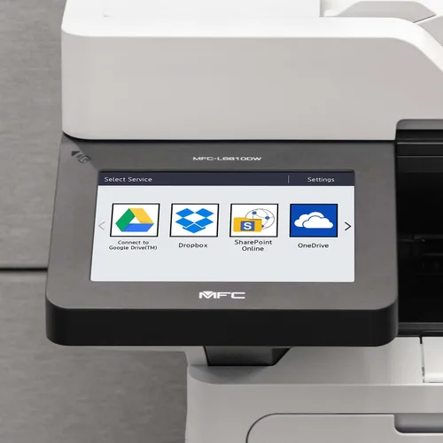 Vista 7 de Brother MFC-L6810DW Impresora láser monocromática empresarial todo en uno, gran capacidad de papel, redes inalámbricas, funciones de seguridad