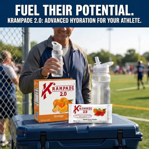 Vista 6 de Krampade 2.0 Orange 2K, 2000 mg de potasio, 50 mg de magnesio en polvo de bebida electrolítica Alivio de calambres, rendimiento mejorado