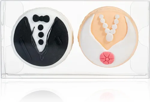 Vista 18 de RomanticBaking Paquete de 37 Cajas de Macarons de 4.17" x 2.16" x 1.37" para 2 Brownies Oreo Cubiertos de Chocolate Trufa Golosina Cajas