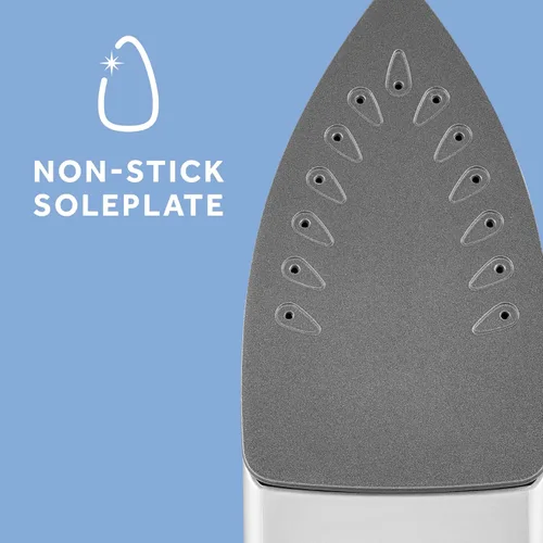 Vista 3 de Sunbeam Plancha de vapor compacta, 1200 vatios, suela antiadherente, potente chorro de vapor, horizontal o vertical, rociador, punta de precisión