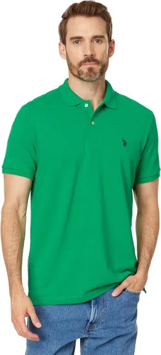 Vista 97 de Polo de piqué de algodón sólido para hombre con pequeño Pony Gris jaspeado