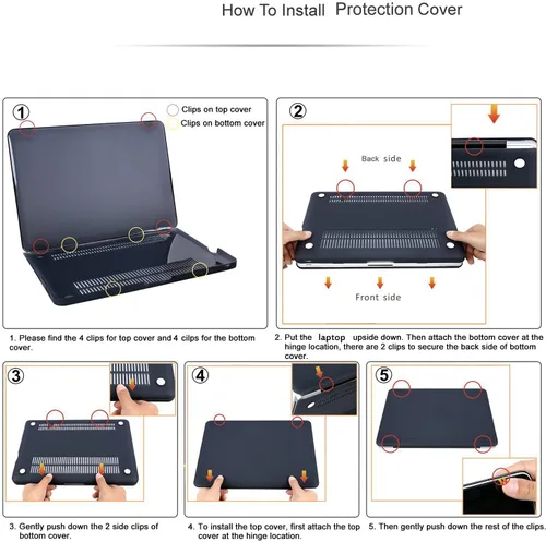 Vista 4 de Compatible con MacBook Air de 15 pulgadas 2025 2024 2023 M4 M3 M2 A3241 A3114 A2941, carcasa rígida de plástico protectora y cubierta de teclado