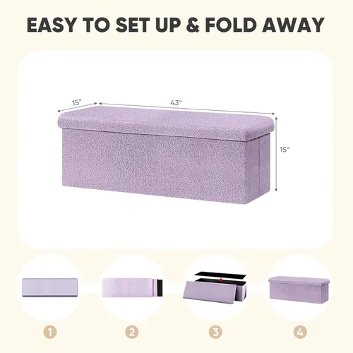 Vista 176 de PINPLUS Otomanas otomanas de almacenamiento con forma cuadrada con reposapiés de almacenamiento para sala de estar, asiento otomano Boucle para Gris