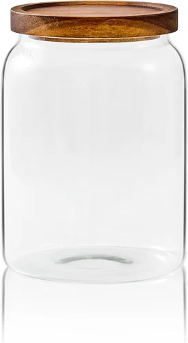 Vista 11 de Sweejar Tarros grandes de cristal para dulces con tapas de madera, tarro de vidrio de 1 galón con tapa, contenedores de almacenamiento