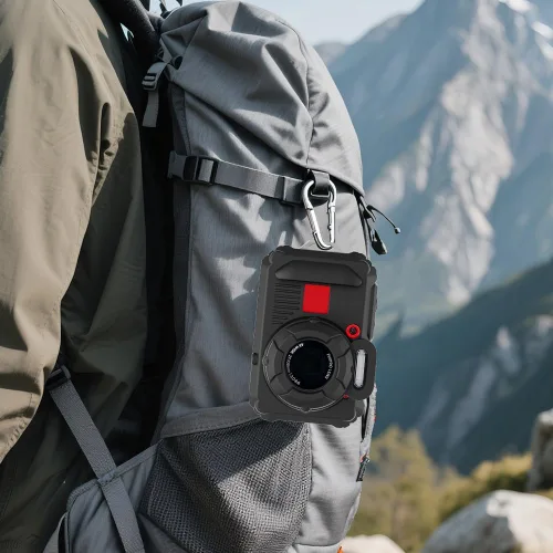 Vista 3 de Funda protectora de silicona para cámaras digitales Kodak Pixpro wpz2, con protector de pantalla y cordón, para accesorios Kodak Pixpro wpz2 - Negro