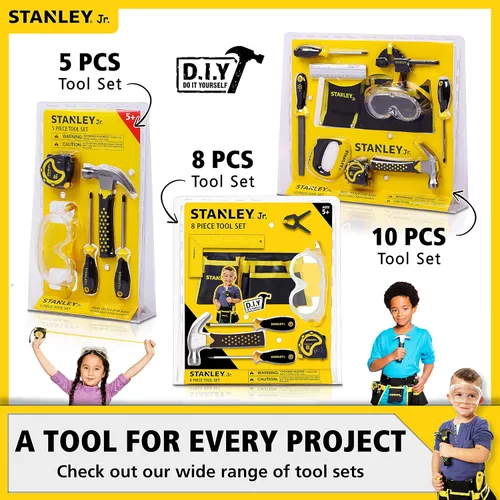 Vista 9 de Stanley Jr. Kit de manualidades de madera con cargador frontal de camión de juguete de construcción - Juguete de montaje de bricolaje para niños