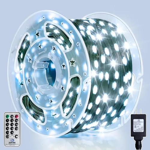 Vista 10 de Luces de Navidad para exteriores, 400 luces LED de 131 pies, IP67 impermeable, 11 modos, luces navideñas cálidas y multicolor con control remoto