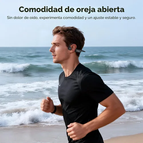 Vista 2 de TECKNET Auriculares de conducción ósea, auriculares Bluetooth V6.0 de oreja abierta, auriculares inalámbricos de 10 horas de reproducción e