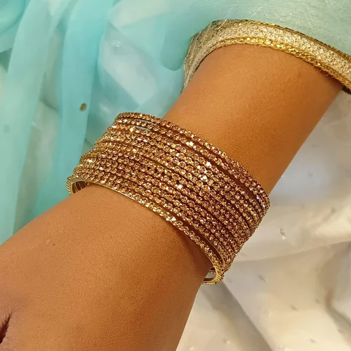 Vista 4 de Efulgenz Rhinestone Bangles Bracelet Indian Bangle CZ Crystal Bangles Wedding Bridal Bangles Bracelet Jewelry Bollywood Bangles for Women