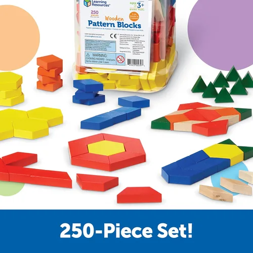 Vista 4 de Learning Resources bloques de madera con patrones, juego de 250