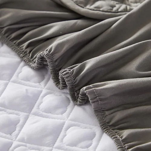 Vista 5 de Sábana bajera gris tamaño King, sábana bajera de bolsillo profundo, cálida para invierno, transpirable, antideslizante, perfecta para el cuidado