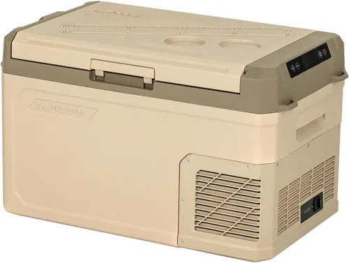 Alpicool Refrigerador portátil GE30 de 30 cuartos de galón, congelador de coche de 12 voltios, refrigerador de enfriamiento rápido, con 12/24 V CC y