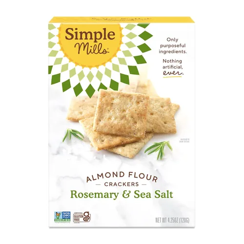 Vista 21 de Simple Mills - Galletas saladas de harina de almendras con pimienta negra en trozos, sin gluten, con semillas de lino, semillas de girasol y sin