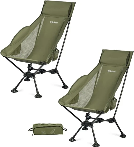 Vista 11 de WildCall Silla de camping plegable y ligera, silla de playa compacta con pies grandes que no se hunden 1 X Negro