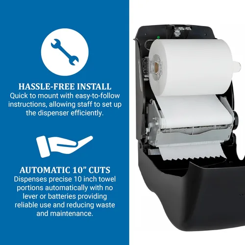 Vista 3 de San Jamar Ecologic Simplicity - Dispensador manual de toallas de papel de plástico reciclado, dispensador de toallas de corte automático