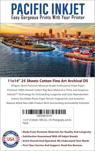 Vista 9 de (5-x-7) 20 hojas de papel de inyección de tinta mate de doble cara 100% algodón, 16 mil 11.46 oz/m², consulta la descripción para obtener