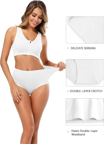 Vista 2 de Molasus - Ropa interior de algodón para mujer con cintura alta y cobertura total - Tallas regulares y extragrandes
