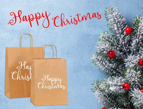 Vista 9 de Qutuus Bolsas de regalo de estraza grandes con asas, 25 bolsas de regalo de 10 x 5 x 13 pulgadas, bolsas de papel kraft reutilizables para compras