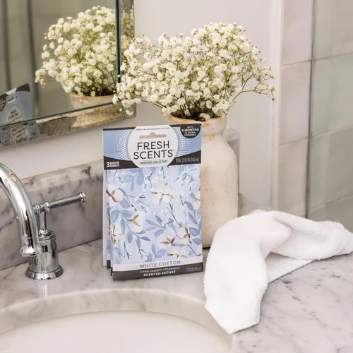 Vista 8 de Fresh Scents Bolsitas perfumadas Algodón blanco Fragancia para el hogar Larga duración (hasta 6 meses) Ambientador para armarios, cajones