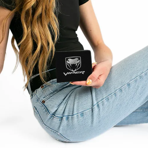 Vista 7 de Buckle-Down Cartera Dodge Viper NegroPlata Logo