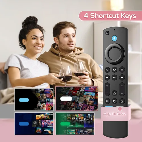 Vista 2 de Control remoto de voz de repuesto para Fire Series, TV Cube/Stick, compatible con 4K Max/4K (1ª/2ª generación), (2ª/3ª generación)/Lite/HD, control