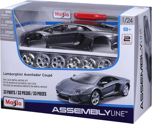 Vista 6 de Maisto 1:24 Scale Assembly Line Lamborghini Aventador LP 700-4 Diecast Model Kit (Colors May Vary)