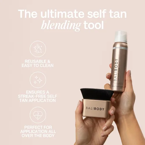 Vista 3 de Bali Body Cepillo de mezcla Cepillo Kabuki para autobronceador, cara y cuerpo Sin rayas, ultrasuave y reutilizable Herramienta de bronceado