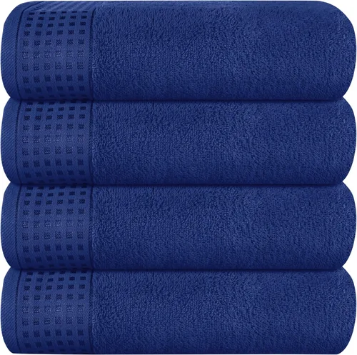 Vista 70 de GLAMBURG Juego de 2 toallas de baño de gran tamaño 100% algodón de 28 x 55 pulgadas, ultra suaves, altamente absorbentes, compactas, de secado