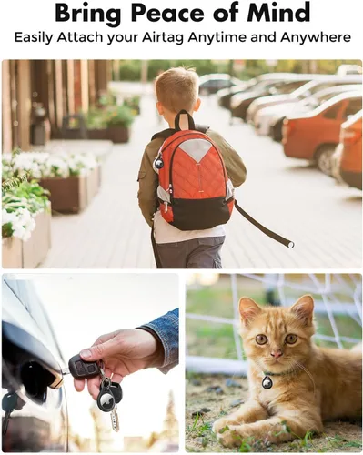 Vista 9 de UNBREAKcable Soporte para Apple AirTag [Diseño de Ajuste Perfecto] [Fácil de Instalar] [Sujeta el Air Tag de Forma Segura] Funda Impermeable de TPU