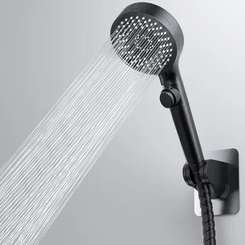 Vista 5 de Cabezal de ducha para autocaravana con manguera de acero inoxidable, cabezal de ducha de alta presión de 5 modos con interruptor de encendido