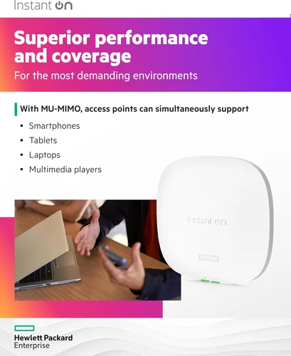 Vista 5 de Punto de acceso inalámbrico HPE Networking AP25 4x4 WiFi 6 para interiores (paquete de 3) Fuente de alimentación no incluida Modelo de EE. UU.