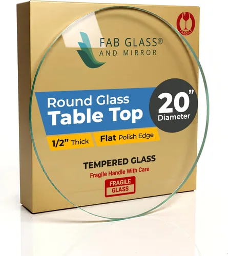 Vista 72 de Fab Glass - Mesa redonda de cristal de 48 in, grosor de 3/4 in, cristal pulido plano templado, Vidrio, Transparente