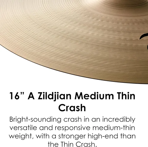 Vista 3 de Avedis Zildjian Company Serie A - Platillo de choque mediano fino, 16 pulgadas