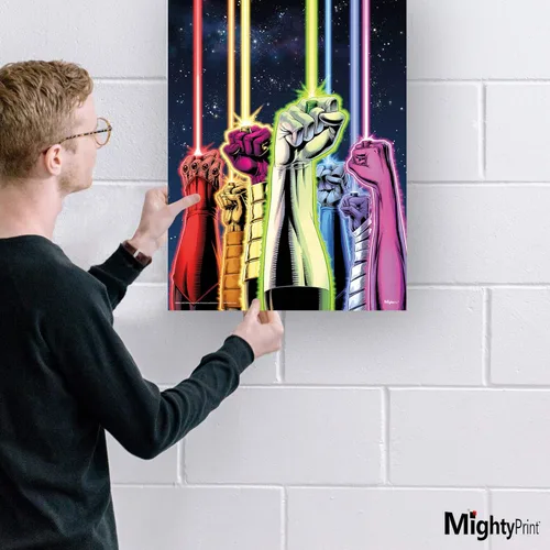 Vista 5 de MIGHTYPRINT DC Comics - Linterna verde - Lanterns Unite - La noche más negra - Anillos de potencia - Arte de pared duradero de 17 x 24 pulgadas - No