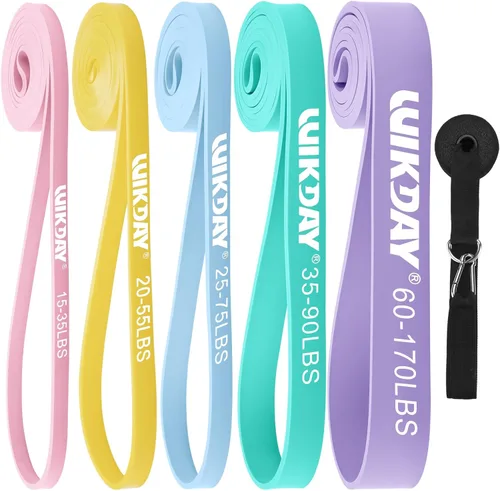 Vista 12 de WIKDAY Resistance Bands, Pull Up Bands, Workout Bands for Exercise, Thick Heavy Resistance Band Set with Door Anchor, Elastic Bands for Body