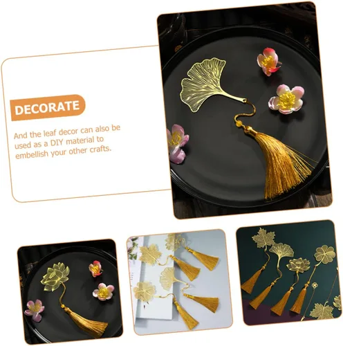 Vista 8 de Beautiful Bookmark Chinoiserie Decor Stickers for Men Bookmarks Stationery Bookmarks Bookmark Label Metal Bookmarks with Tassel Bookmark for Reading