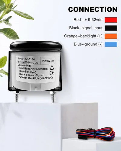 Vista 9 de ANODZU Medidor de combustible de 0 a 90 ohmios, esfera de 2.047 in, retroiluminación LED, impermeable, universal, para automóvil, barco, marino