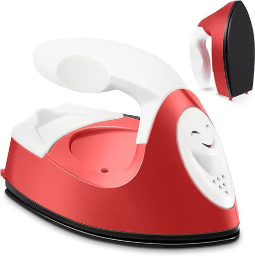 Vista 9 de Honoson - Plancha pequeña, térmica, portátil, práctica, con accesorios de base de carga, ideal para cuentas para planchar, parches, bricolaje, Negro