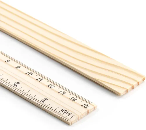 Vista 3 de Utoolmart 2 reglas rectas de madera, regla de escala de doble cara de 6 pulgadas, herramienta de medición para ingeniería, arquitecto de oficina