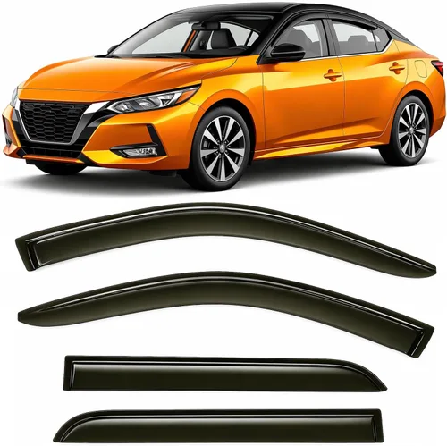 Vista 11 de Protectores de lluvia con cinta adhesiva 2014-2020 para Nissan Rogue, deflectores de visera de ventana lateral, persianas de ventilación extra