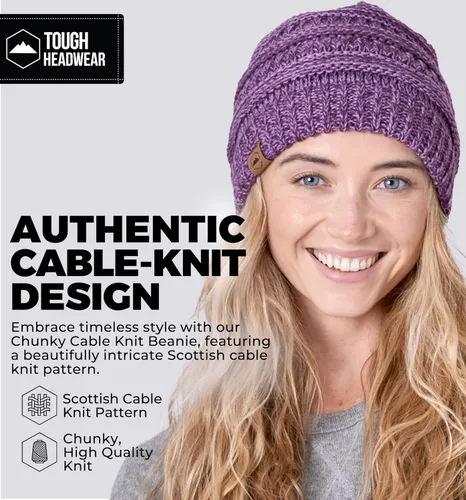 Vista 2 de Gorro de punto para mujer, cálido y suave, elástico, para clima frío de Tough Headwear