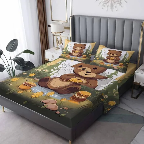 Vista 11 de Bear Sheets tamaño individual – Sábanas de microfibra suave y bolsillo profundo y sábanas con patrón sin arrugas, 3 piezas