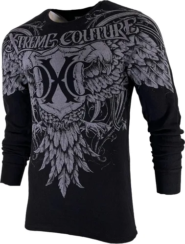 Vista 5 de Xtreme Couture by Affliction - Camiseta térmica para hombre, color negro atrevido, Negro